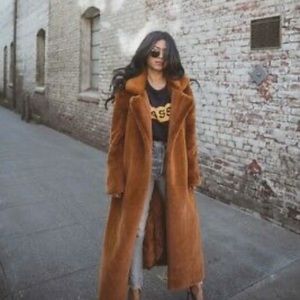 Faux fur maxi coat